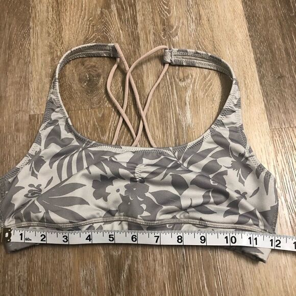 Aerie American Eagle gray floral print sports bra M-teens - Picture 8 of 8